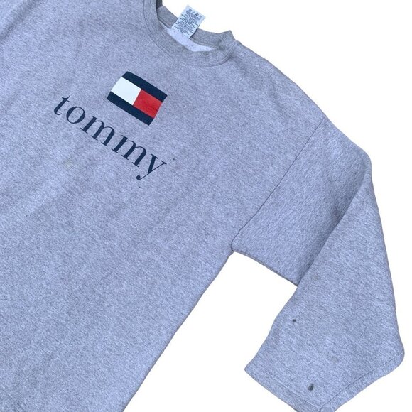 VINTAGE 1994 Tommy Hilfiger Sweater XL Gray - Picture 6 of 11